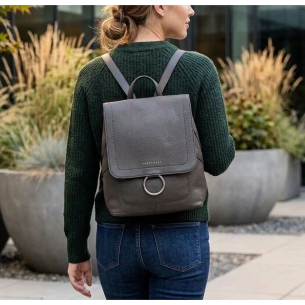 Sanctuary Backpack Shoulder Bag Purse Gray Pebbled academia casual *Read